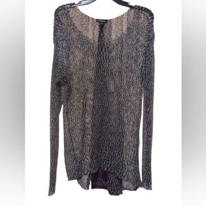 Bebe Long Sleeve Metallic Thread Pullover